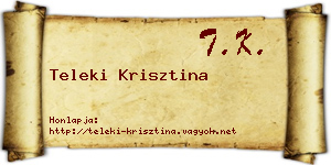 Teleki Krisztina névjegykártya